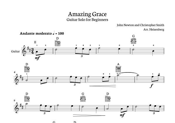 Amazing Grace (arr. Heisenberg)