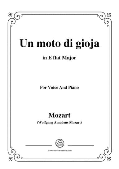 Mozart-Un moto di gioja,in E flat Major,for Voice and Piano (arr. MSM)