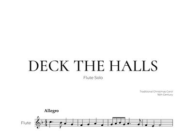 Deck The Halls (Flute Solo) - Christmas Carol (arr. Pedro Merendi)