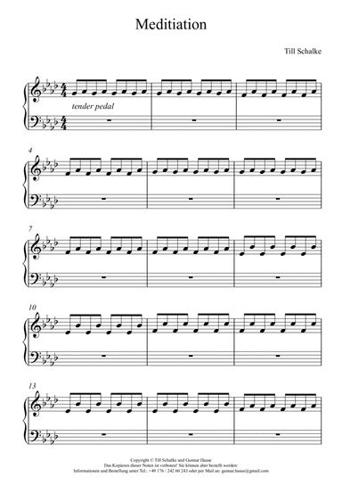 Meditation for Piano - EASY Piano - Romantic Piano Piece