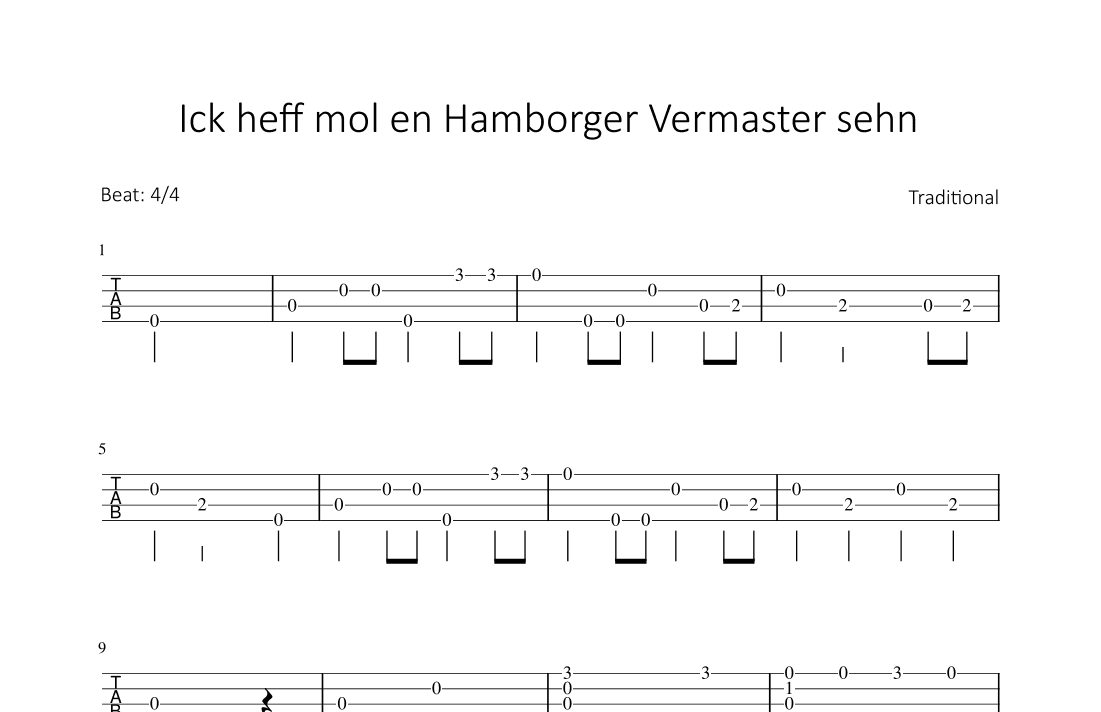 Ich heff mol en Hamborger Vermaster sehn (arr. Bettina Schipp)