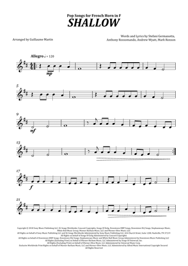 Shallow (arr. Guillaume Martin)