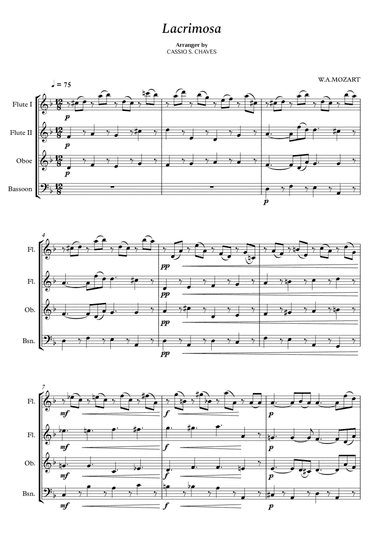 Mozart - Lacrimosa for Woodwind Quartet (arr. Cássio Silva Chaves)