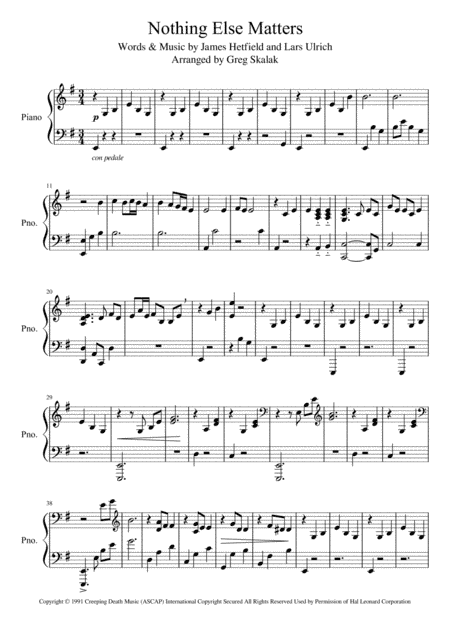 Nothing Else Matters (arr. Greg Skalak)