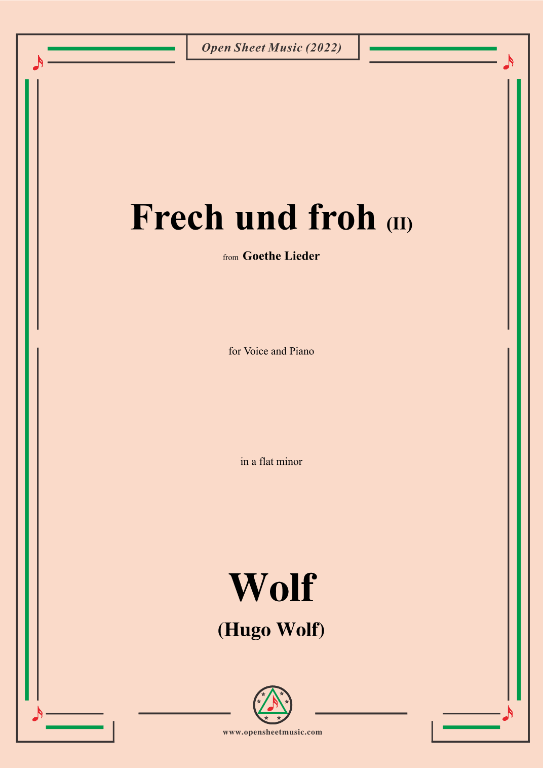 Wolf-Frech und froh II,in a flat minor,IHW10 No.17 (arr. OSM Press)