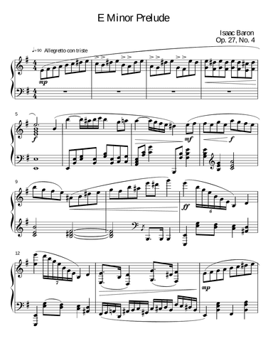 Prelude in E Minor Op. 27, No. 4