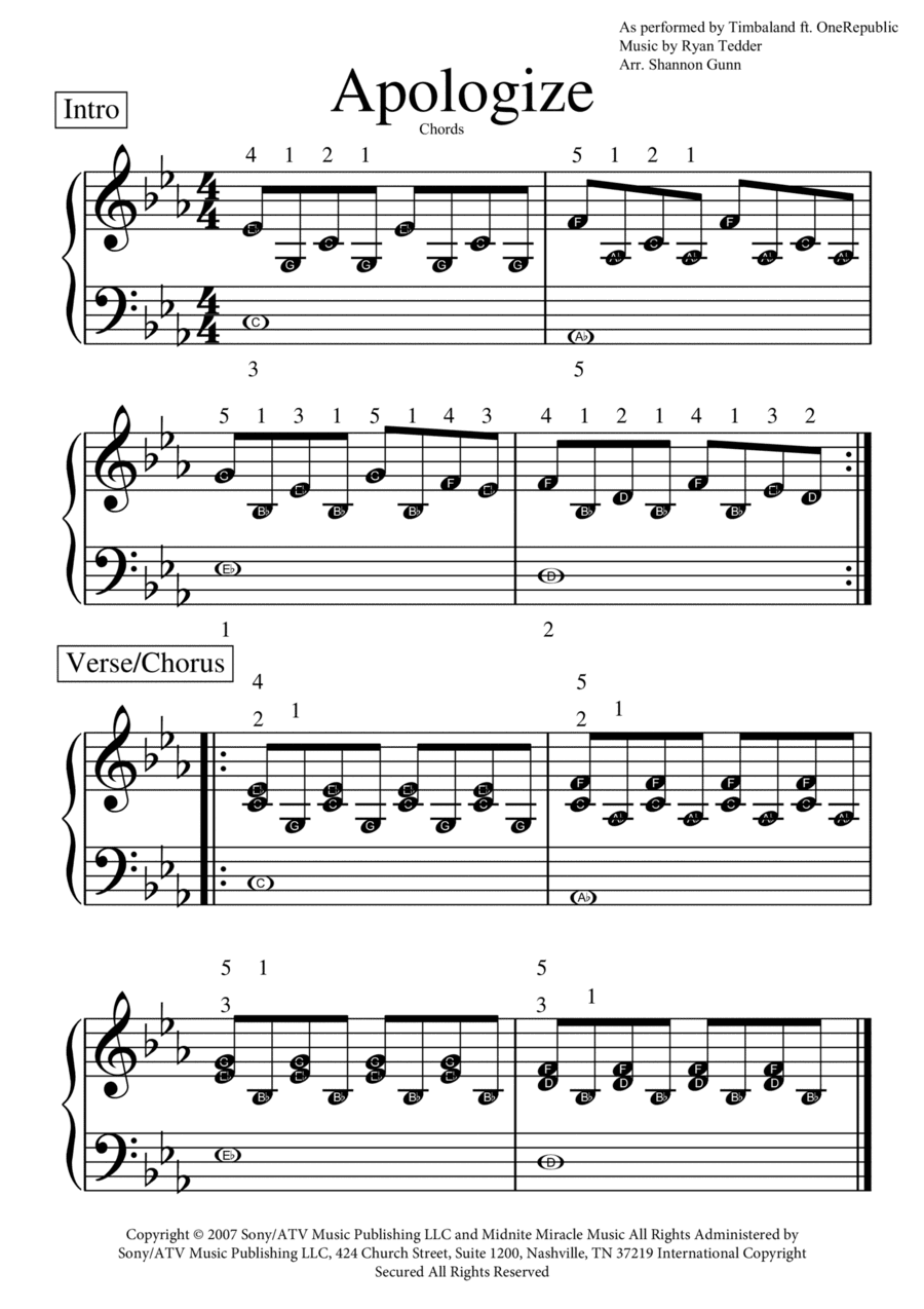 Apologize (arr. Shannon Gunn)