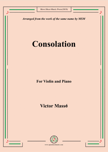 Masse-Consolation, for Violin and Piano (arr. MSM)