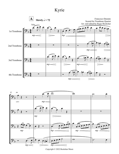 Kyrie (Durante) (Trombone Quartet) (arr. Regis Bookshar)