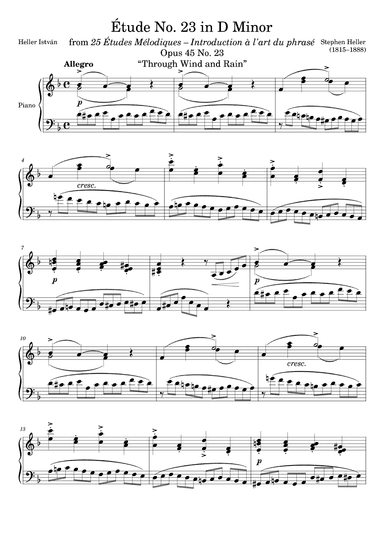 Etude Opus 45 No. 23 in D Minor (arr. Zachary Corbett)