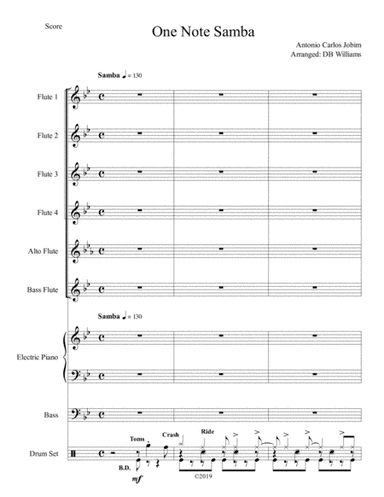 One Note Samba (samba De Uma Nota So) (arr. DB Williams)