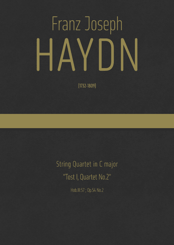 Haydn - String Quartet in C major, Hob.III:57 ; Op.54 No.2"Tost I, Quartet No.2" (arr. J.G. Cucó Barber)