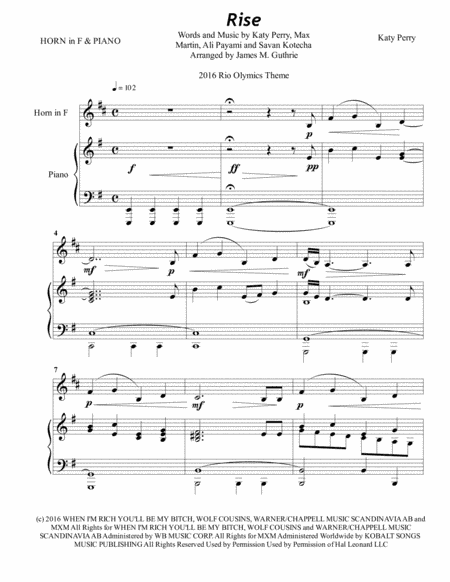 Rise (arr. James M. Guthrie, ASCAP)
