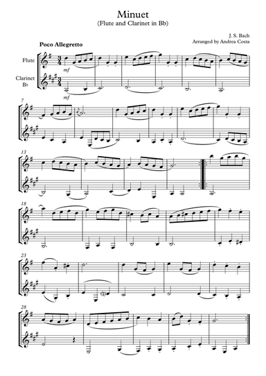 Minuet in G (arr. Andrea Costa)