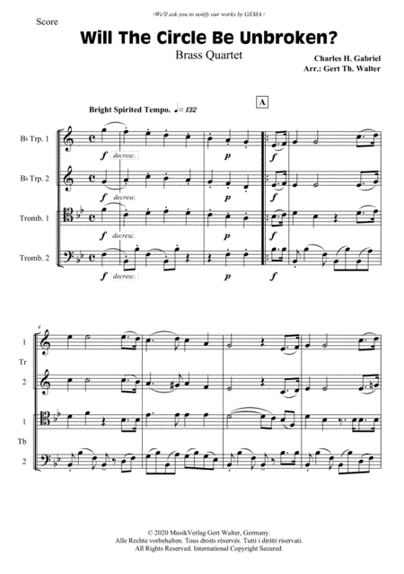 Will The Circle Be Unbroken? (arr. Gert Th. Walter)