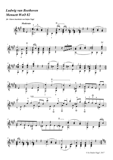 Menuet WoO 82 for Guitar solo (arr. Stefan Niggl)