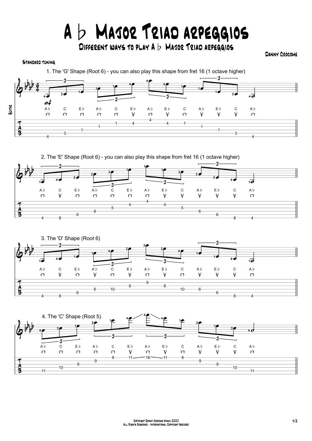 Ab Major Triad Arpeggios (5 Ways to Play)