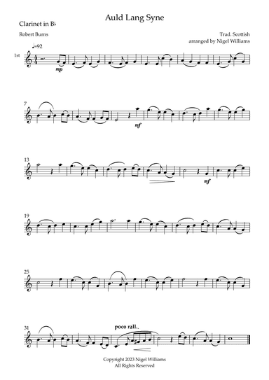 Auld Lang Syne (arr. Nigel Williams)