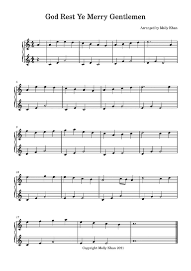 God Rest Ye Merry Gentlemen Small 15 String Harp (arr. Molly Khan)
