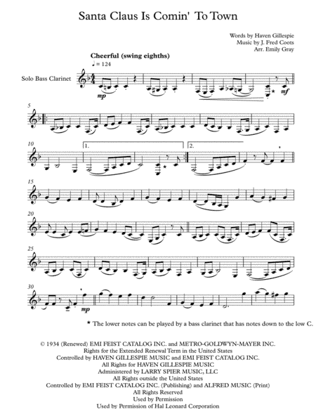 Santa Claus Is Comin' To Town (arr. Emily Gray)
