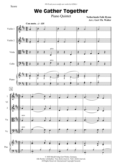 We Gather Together (arr. Gert Th. Walter)
