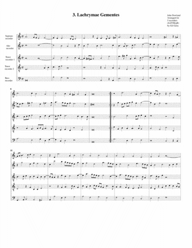 Lachrimae gementes (3, 1604) (arrangement for 5 recorders) (arr. Gil Garty)