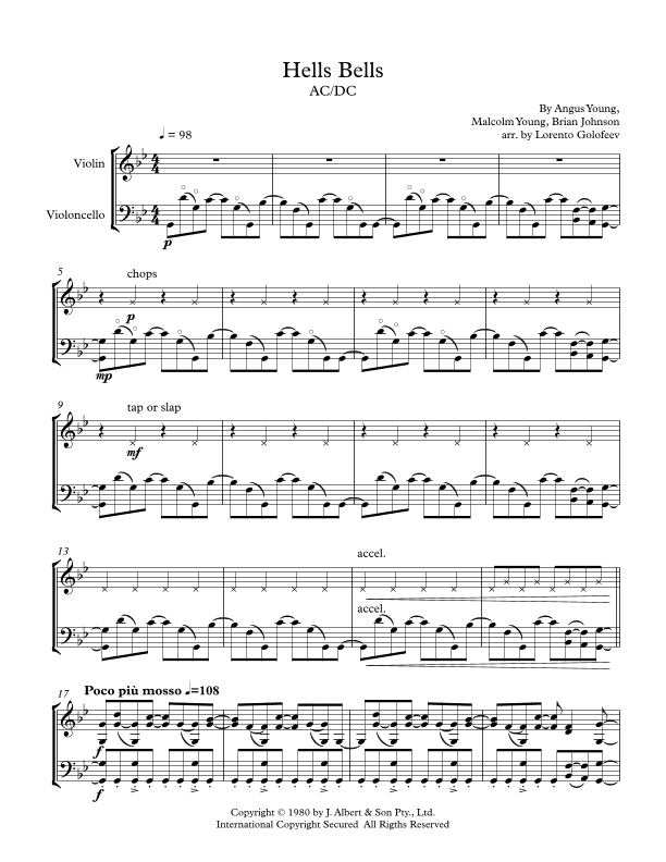 Hells Bells (arr. Lorento Golofeev)