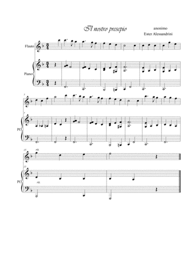 Il nostro presepio. Flute and piano (arr. Ester Alessandrini)