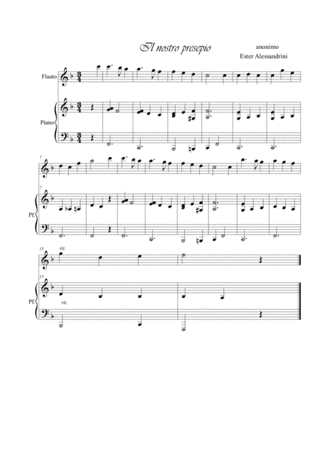 Il nostro presepio. Flute and piano (arr. Ester Alessandrini)