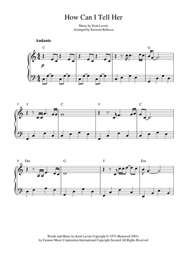 How Can I Tell Her (arr. Kaiserin Rebecca)