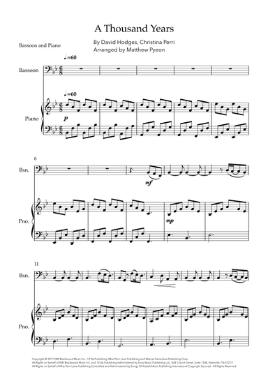 A Thousand Years (arr. Matthew pyeon)