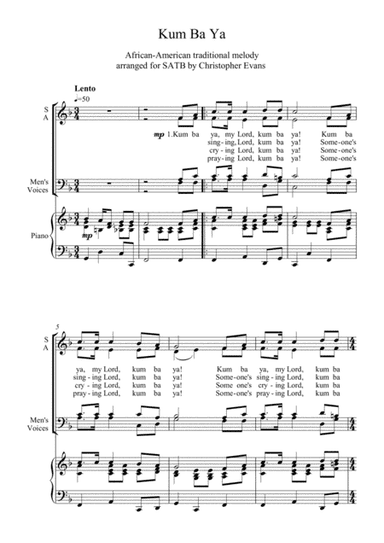 Kum Ba Ya (SATB & Piano) (arr. Christopher Evans)