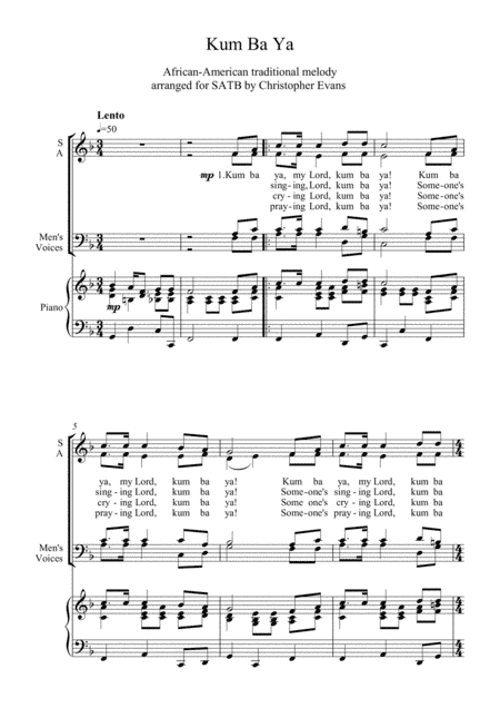 Kum Ba Ya (SATB & Piano) (arr. Christopher Evans)