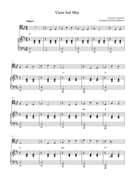 Vieni Sul Mar (arr. Kaiserin Rebecca)