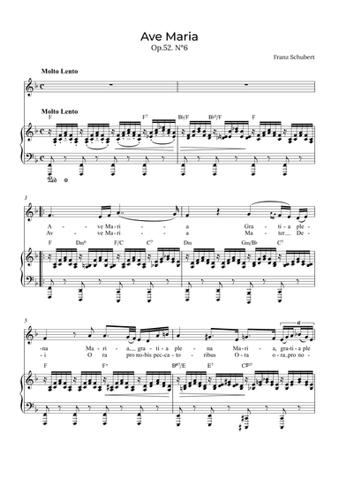 Ave Maria Schubert - Soprano with chords in F (arr. Alex Nunes Rodrigues)