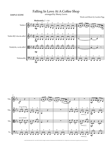 Falling In Love At A Coffee Shop (arr. Sherry Lewis)