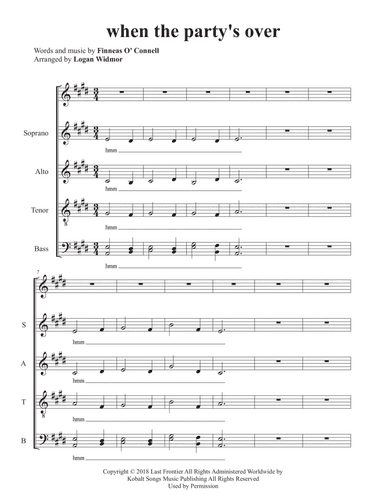 When The Party's Over (arr. Logan Widmor)