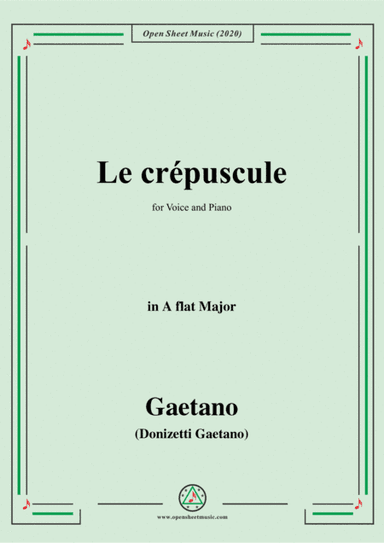 Donizetti-Le crepuscule,in A flat Major,for Voice and Piano (arr. MSM)