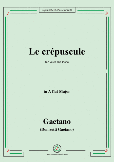 Donizetti-Le crepuscule,in A flat Major,for Voice and Piano (arr. MSM)