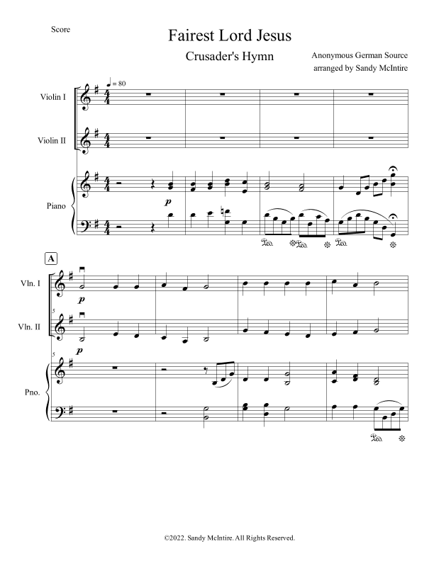 Fairest Lord Jesus (arr. Sandy McIntire)