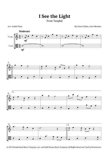 I See The Light (arr. André Nusa)