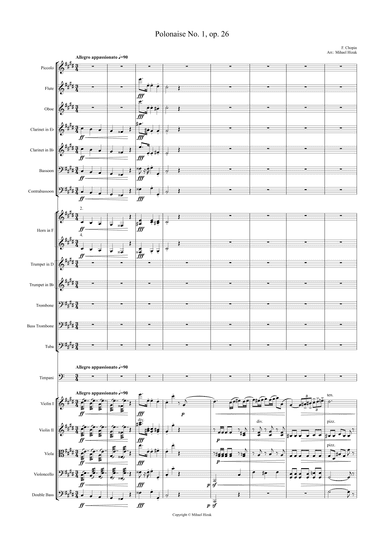 Polonaise no 1, op. 26 - Score Only (arr. Mihael Hižak)
