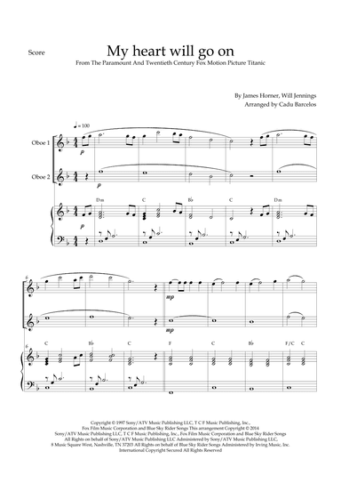 My Heart Will Go On (love Theme From 'titanic') (arr. Cadu Barcelos)