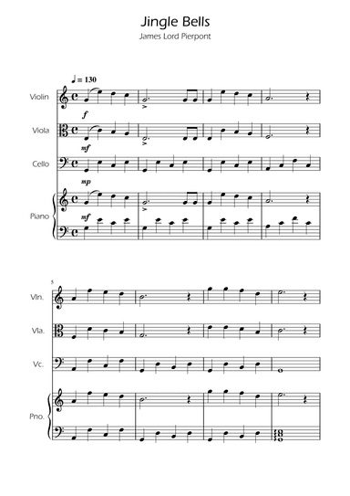 Jingle Bells - String Trio w/ Piano (arr. Ygor Nunes)
