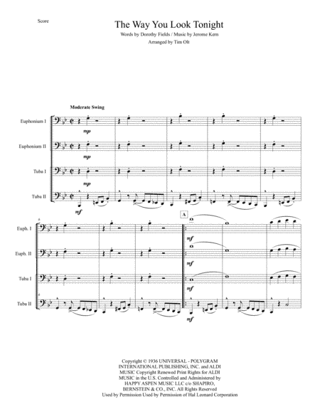 The Way You Look Tonight (arr. Tim Olt)