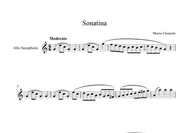 Sonatina (In C Major) - Muzio Clementi (Alto Sax) (arr. Digital Book Music)