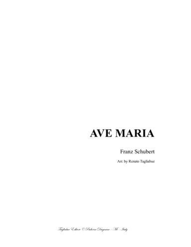 AVE MARIA by SCHUBERT - Arr. for Organ 3 staff - Polyphonic accompaniment (arr. Renato Tagliabue)