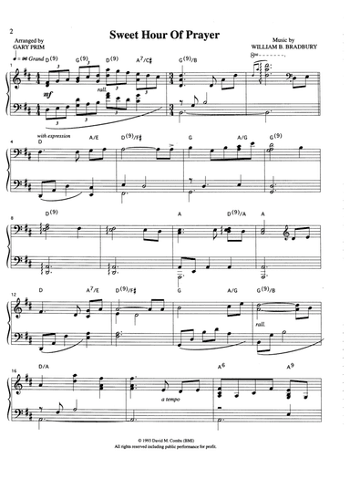 Sweet Hour of Prayer (arr. Gary Prim)