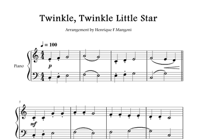 Twinkle, Twinkle Little Star (arr. Henrique F Mangoni)