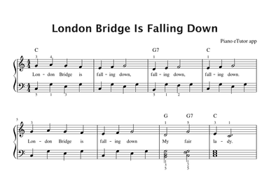 London Bridge Is Falling Down - piano sheet music (arr. Piano eTutor app)